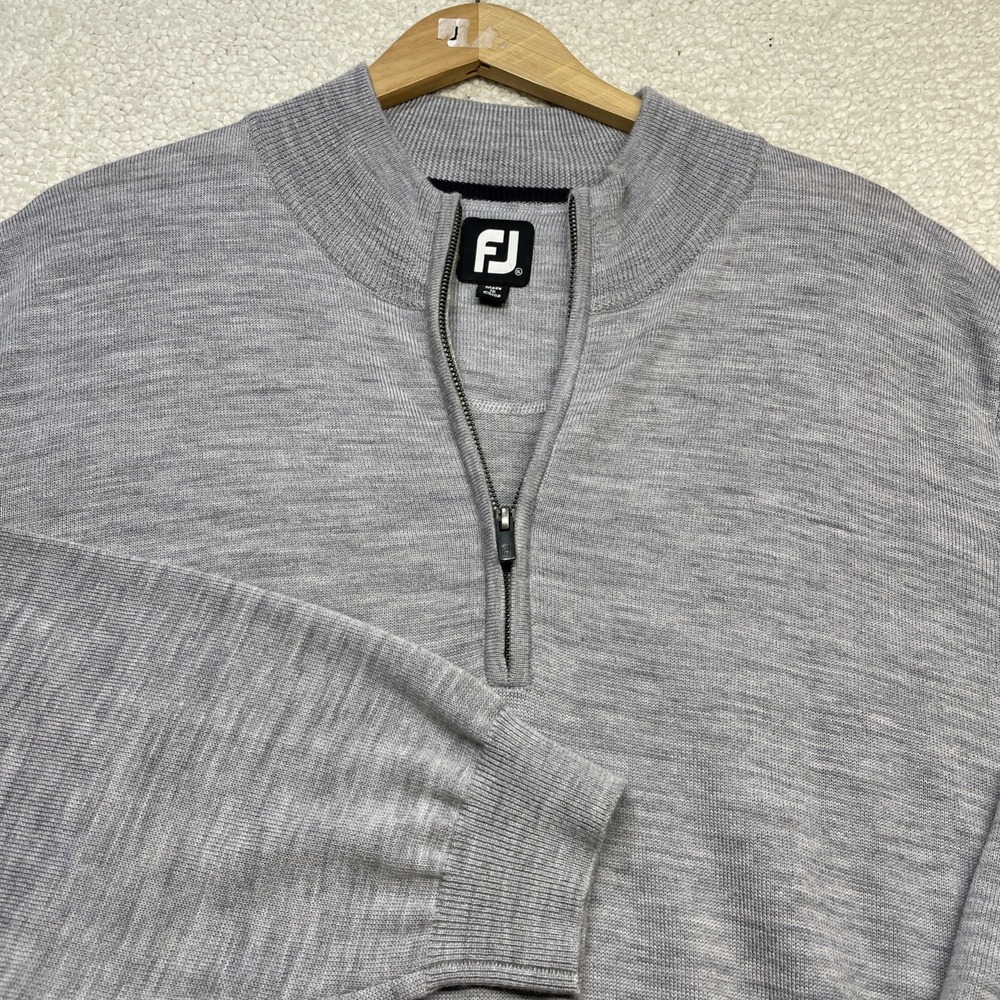 FootJoy Sweater Mens XL Grey 1/4 Zip Wool Blythefield Country Club Pullover Golf